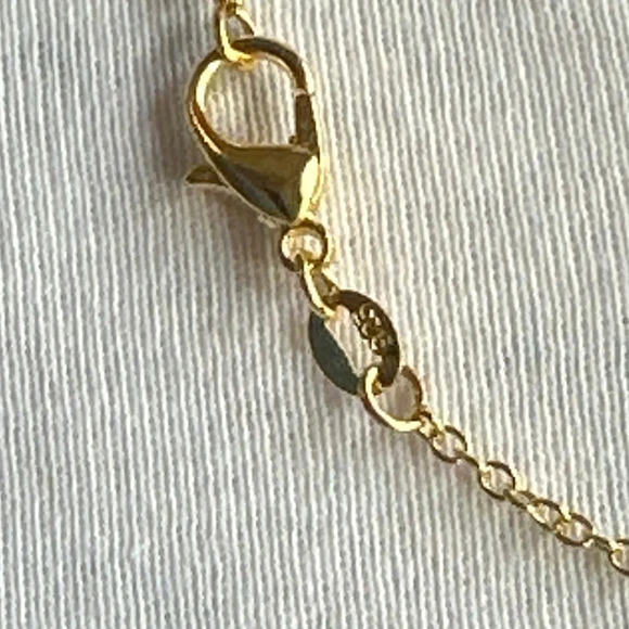 Turquoise nugget and Vermeil gold 925 stamped delicate pendant necklace - Picture 2 of 7